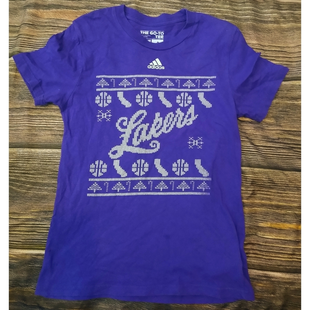 ADIDAS LA Los Angeles Lakers Christmas youth 10/12